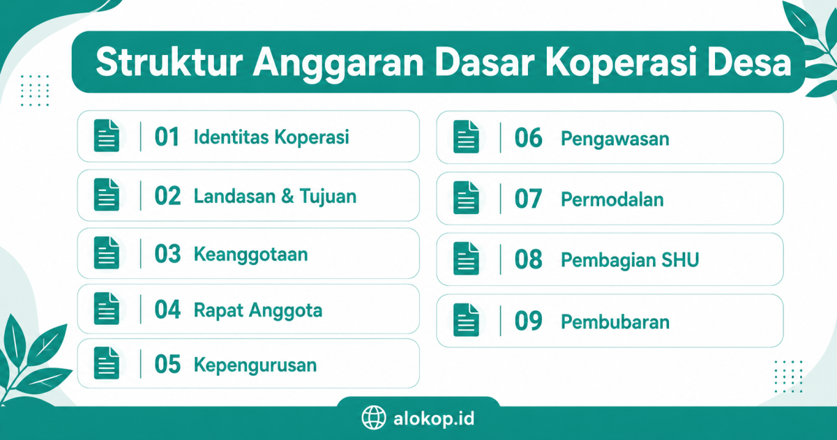 Contoh template Anggaran Dasar Koperasi Desa Merah Putih yang sesuai UU No 25 tahun 1992