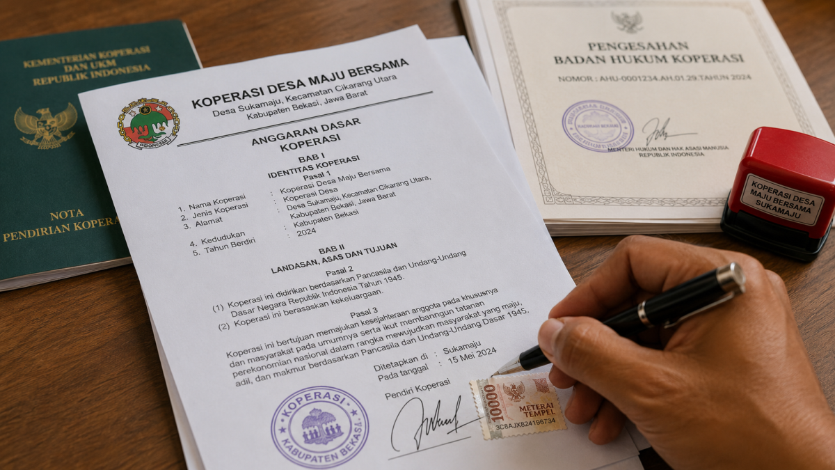 Contoh template Anggaran Dasar Koperasi Desa Merah Putih yang sesuai UU No 25 tahun 1992