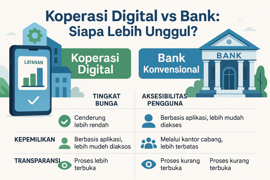 Infografis koperasi digital vs bank konvensional