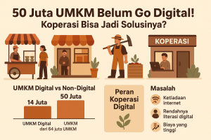 Infografis digitalisasi UMKM Indonesia dan peran koperasi digital