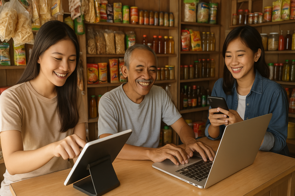 UMKM digital menggunakan teknologi dalam berjualan online dan pencatatan keuangan